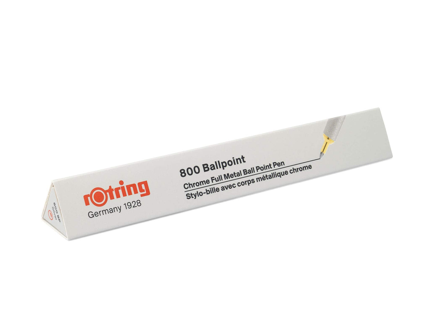 rOtring 800 Ballpoint Pen | Medium Point | Black Ink | Silver Barrel | Refillable Silver Barrel / Blue Ink