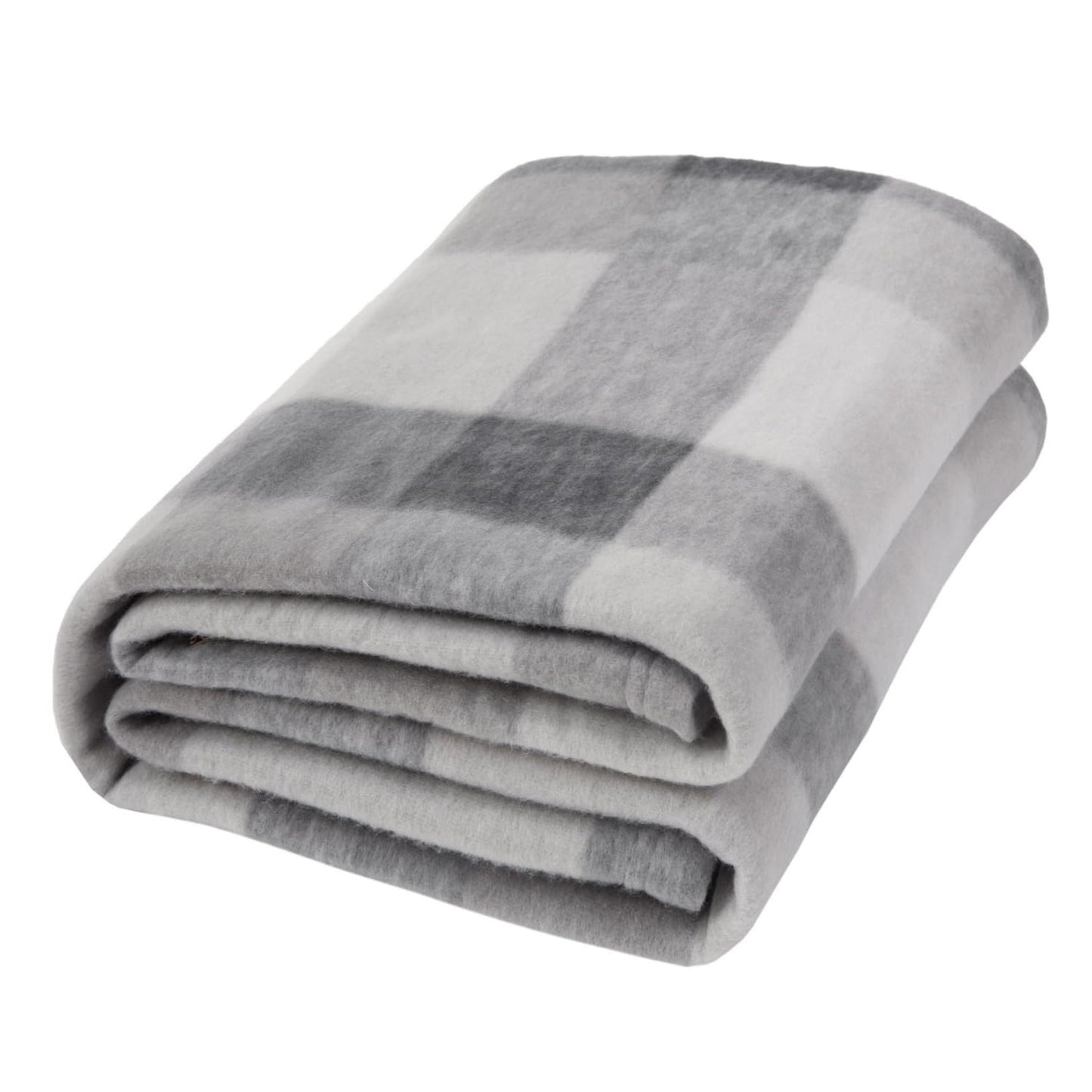 Dreamscene Winter Check Fleece Blanket Super Soft Warm Cosy Sofa Bed Picnic Garden Throw Over, Plaid Tartan Grey White - 120 x 150cm Grey White Check