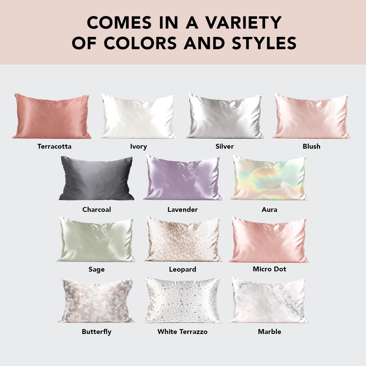 Kitsch 100% Satin Pillowcase with Zipper, Softer Than Silk Pillowcase for Hair & Skin, Cooling Pillow case, Satin Pillow Case Cover (Standard/Queen (1 Pack), Blush) Standard/Queen (1 Pack)