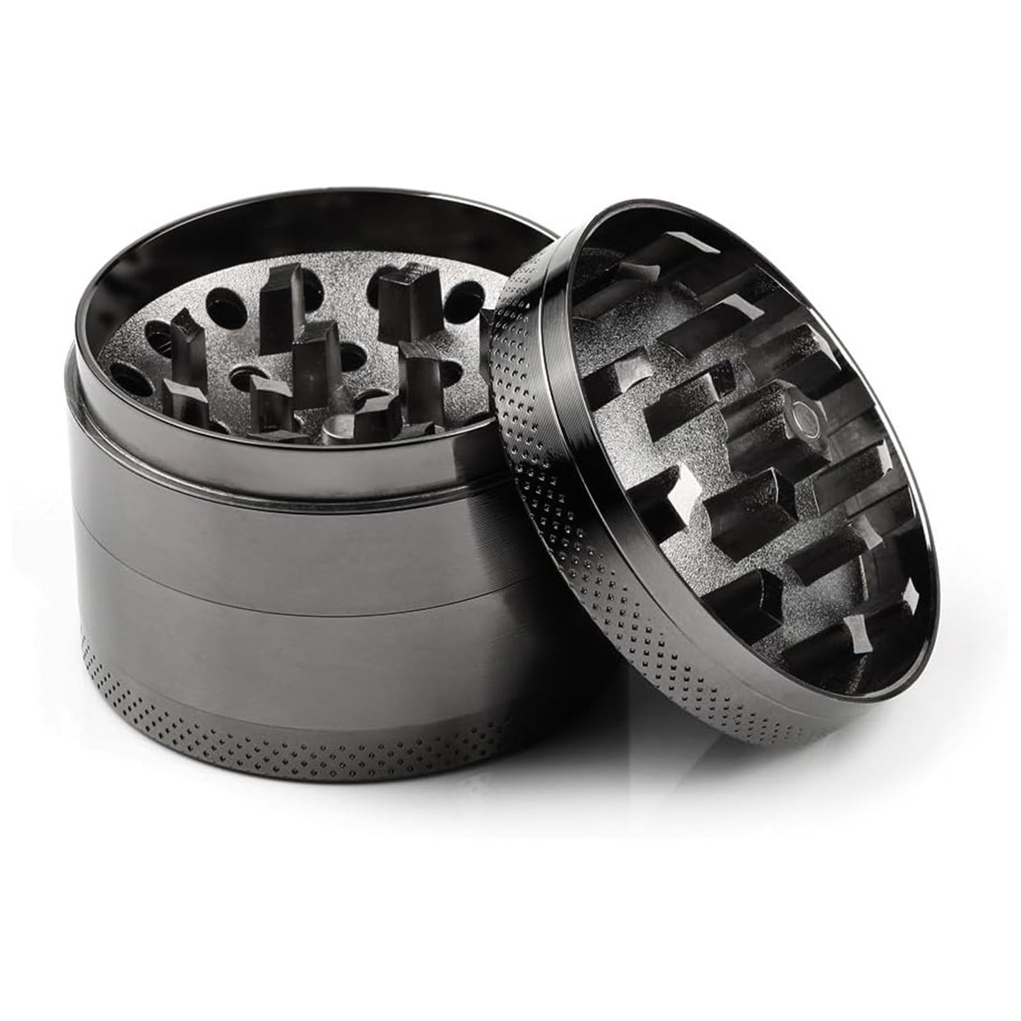 Anpro Herb Grinder Premium Aluminum, Portable Herbal Grinders with Sifter and Magnetic Top for Dry Herb and Spices - 2.15 Inches (55mm) Silver(2.15 Inches)