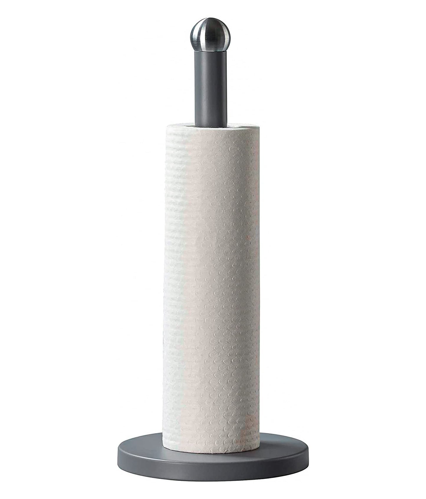 Novel Solutions Stainless Steel Matt Grey Coated Kitchen Towel Roll Pole Holder Kitchen Paper Stand Paper Roll Stand