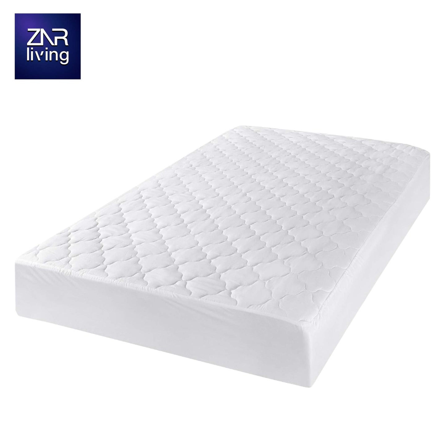 ZNR® Triple Filled Quilted Mattress Protector | King Size Mattress Toppers | 40 CM Extra Deep Skirt | Fitted Sheet Style Bed Cover | Hypoallergenic | Dust Mite Proof | Breathable | Noiseless…