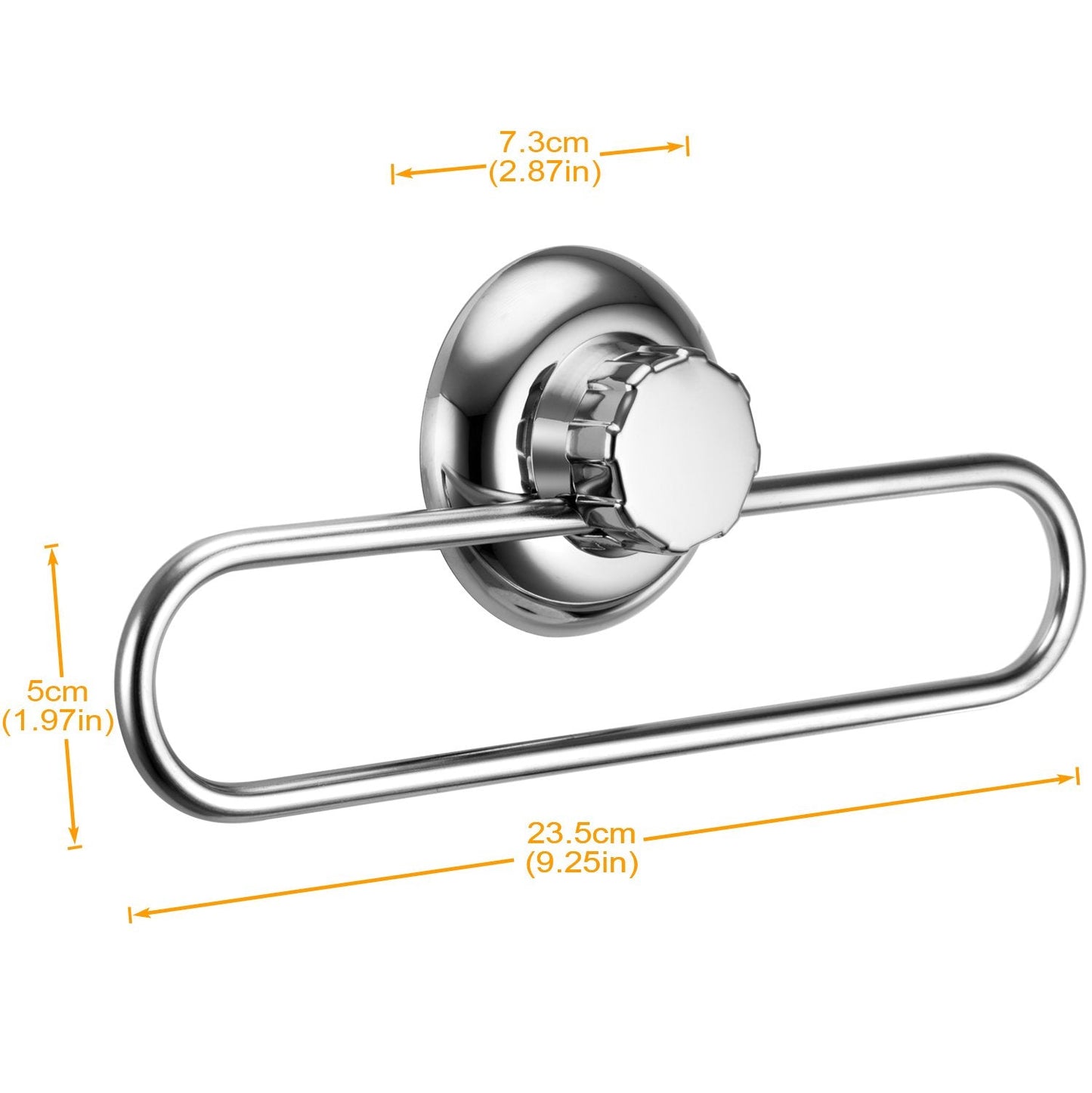 MaxHold No-Drilling/Suction Cup Round Towel Ring - Vaccum System - Stainless Steel Never Rust - Towel Rail for Bathroom & Kitchen 2. Oval Towel Holder