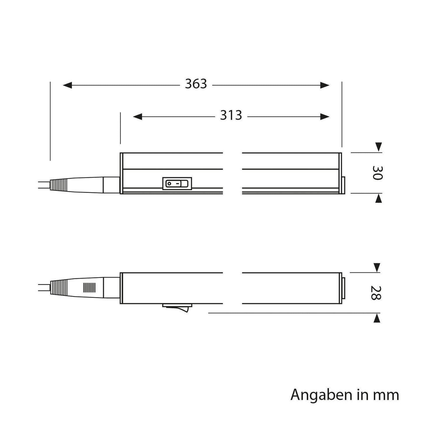 Parlat LED Under-Cabinet luminaire Rigel, 31.3cm, 445lm, White, BS Set of 1 31.3cm / 445lm