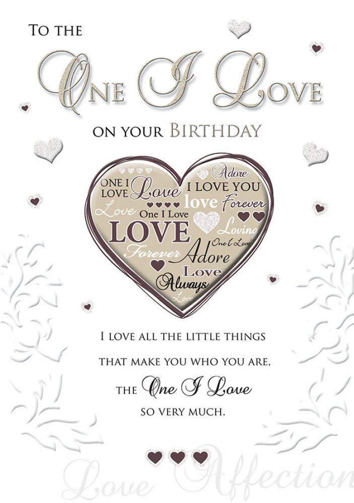 Piccadilly Greetings Group Ltd Birthday Card One I Love - 10 x 7 inches - Piccadilly Greetings,white gold 1