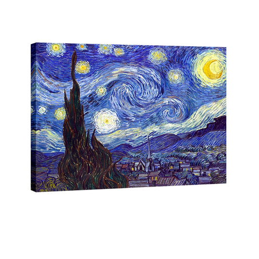 Wieco Art Starry Night Abstract Canvas Prints Wall Art of Van Gogh Famous Artwork Modern Gallery Wrapped Classic Sky Star Pictures Artwork for Living Room Home Office Decorations 28x20inch(70x50cm)