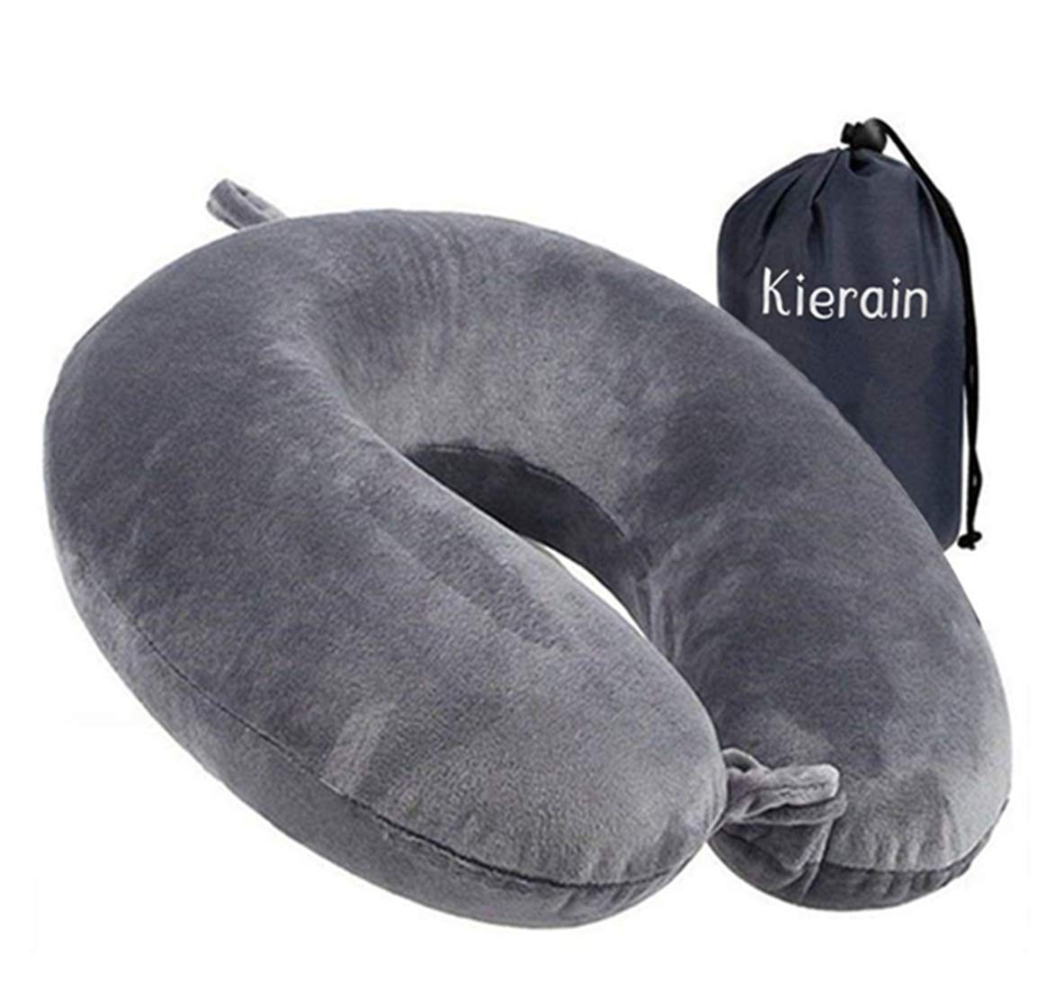 life hall Travel Pillow - Memory Foam Neck Pillow Support Pillow,Luxury Compact & Lightweight Quick Pack for Camping,Sleeping Rest Cushion (Gray) Gray