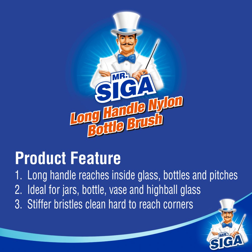 MR.SIGA Long Handle Bottle Brush Pack of 1