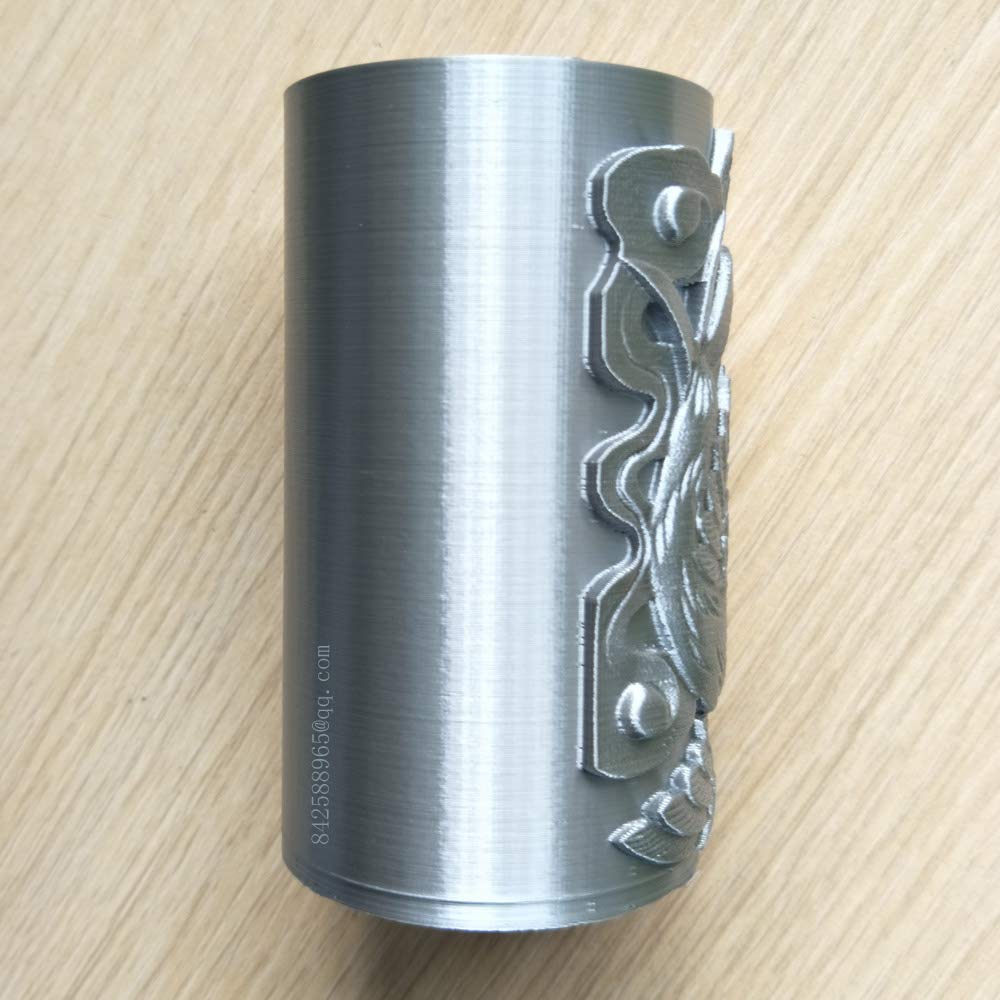 Silk Silver PLA Filament 1.75 mm 1KG 3D Printer Filament 2.2 LBS 3D Printing Material Shine Silky Shiny Metallic Metal Silver Color CC3D Silk Metal PLA Filament Silk Silver