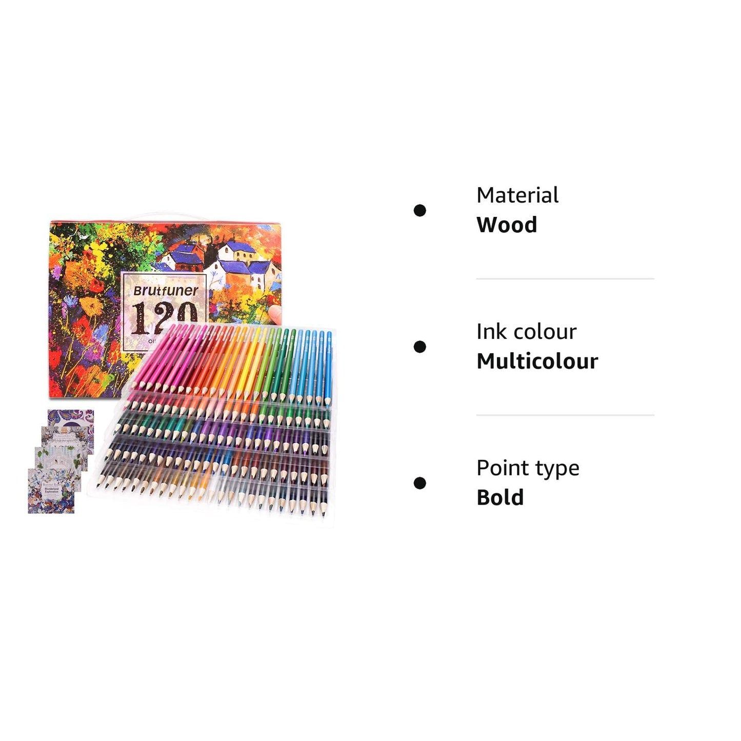 Adult Coloring Book 120 Colour Pencil Set for Artists, Kids, Sketchers, Students Drawing with 4 Colouring Books Gift 120 Colours