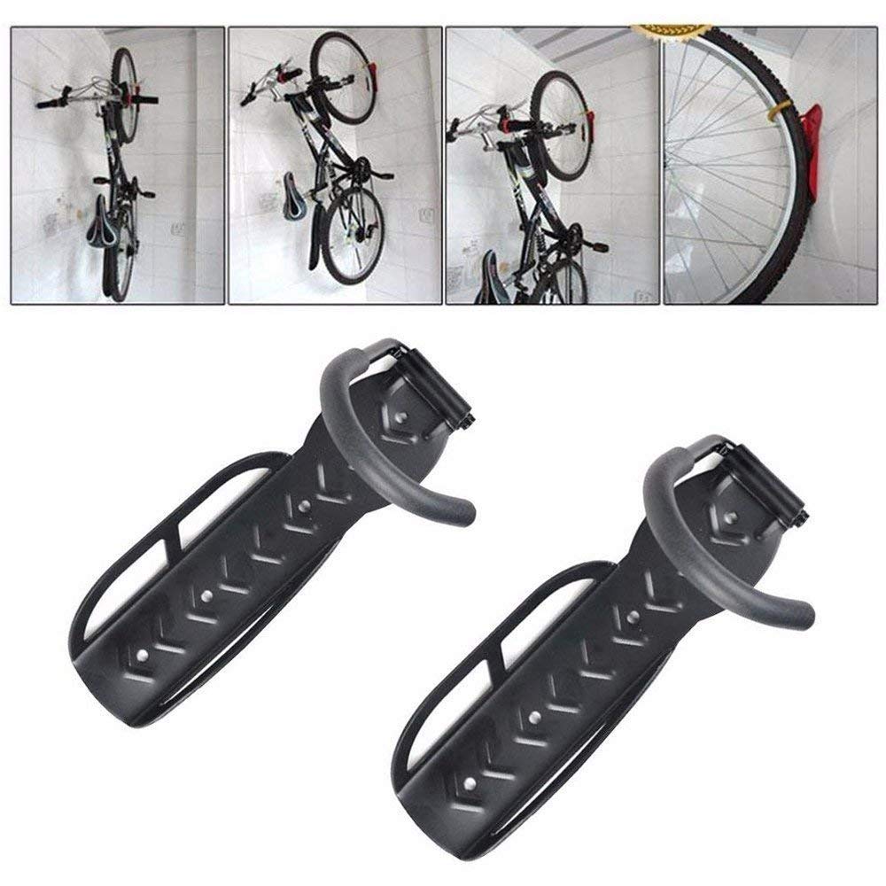 Bike Holders Home Garage Storage Rack Wall Mounted Hanger Hook 2 PCS Black