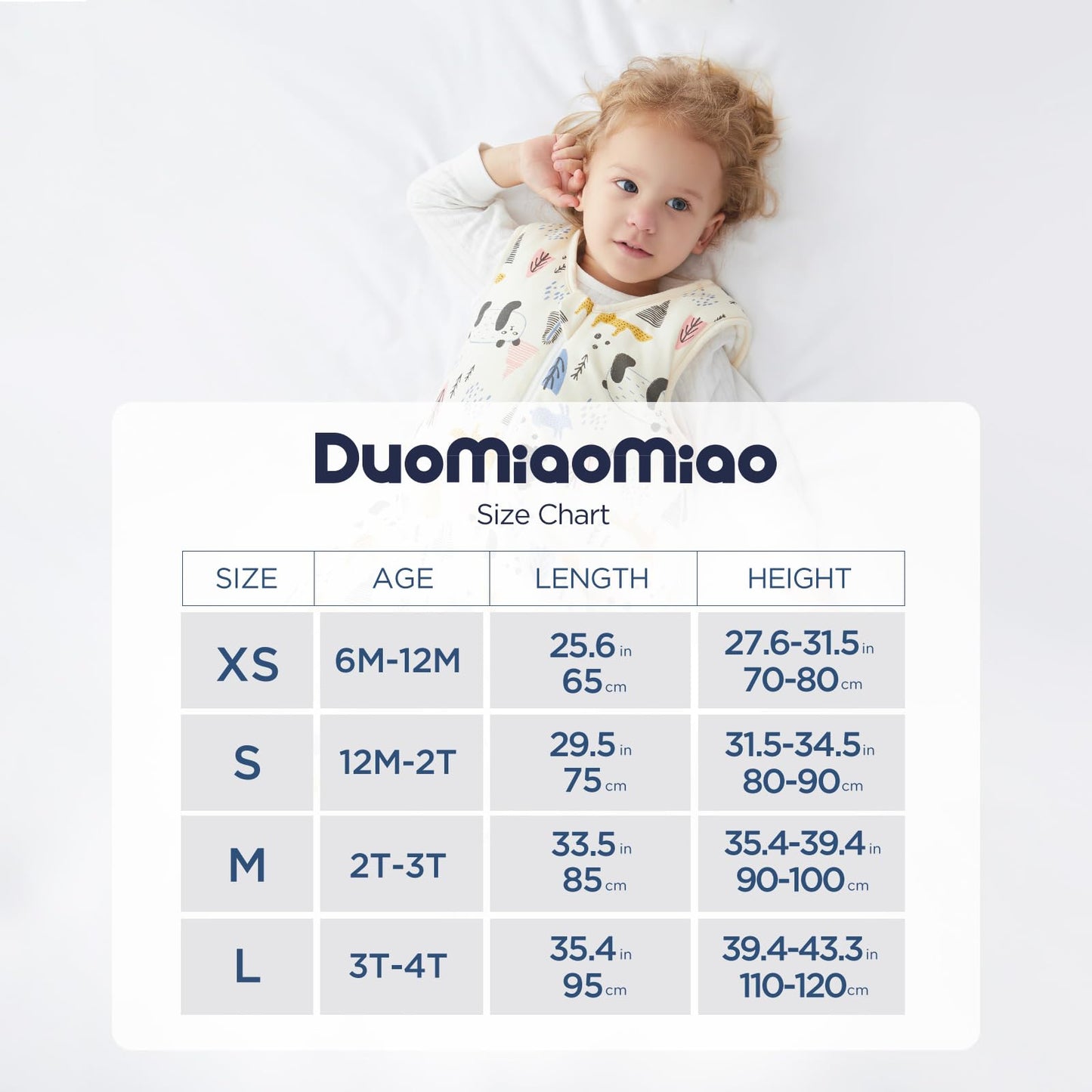 Duomiaomiao Baby Sleeping Bag with Legs 2.5 TOG,Unisex 100% Cotton Wearable Blanket baby Winter sleeping bag 2-3 years 2.5 Tog-beige Panda 85cm / baby height 90-100cm