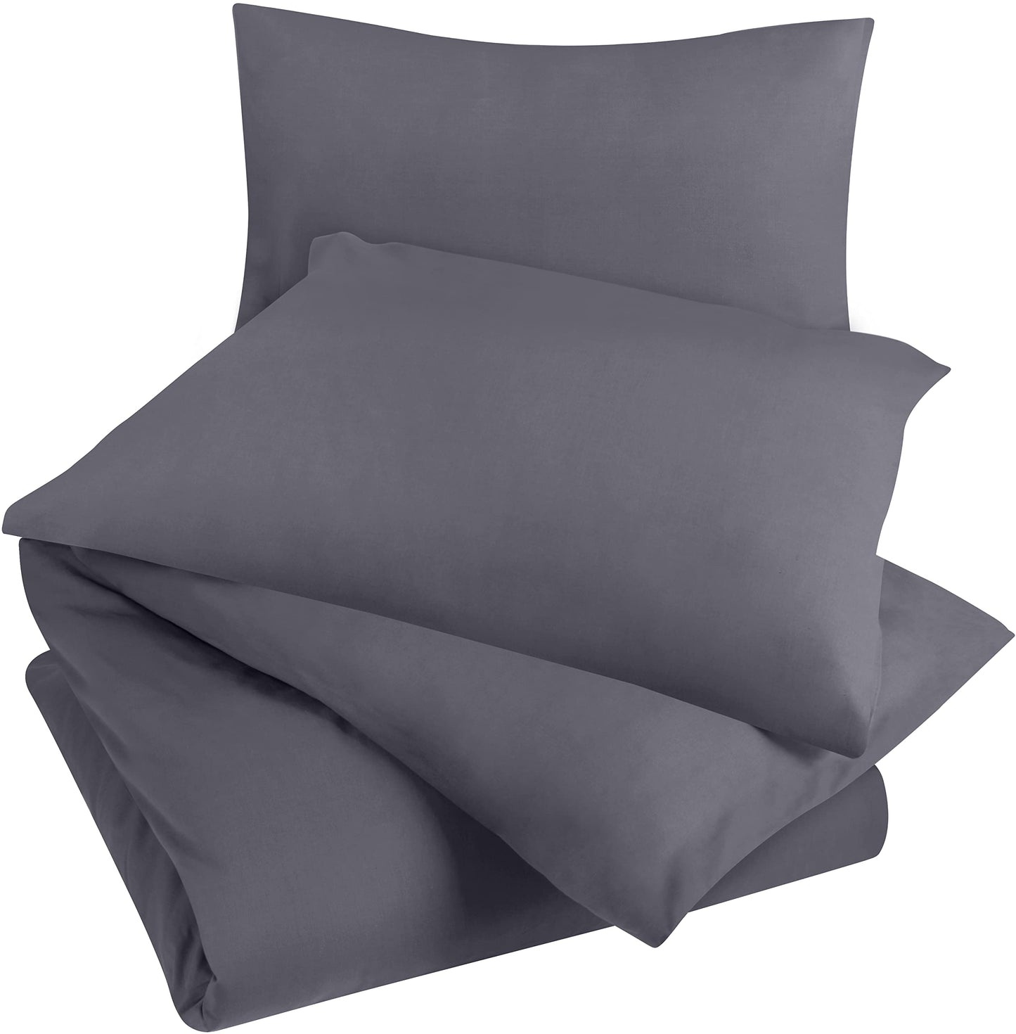 Utopia Bedding Duvet Cover Double - Soft Microfibre Polyester - Bedding Quilt Cover Set, with Pillow cases (Grey) Grey