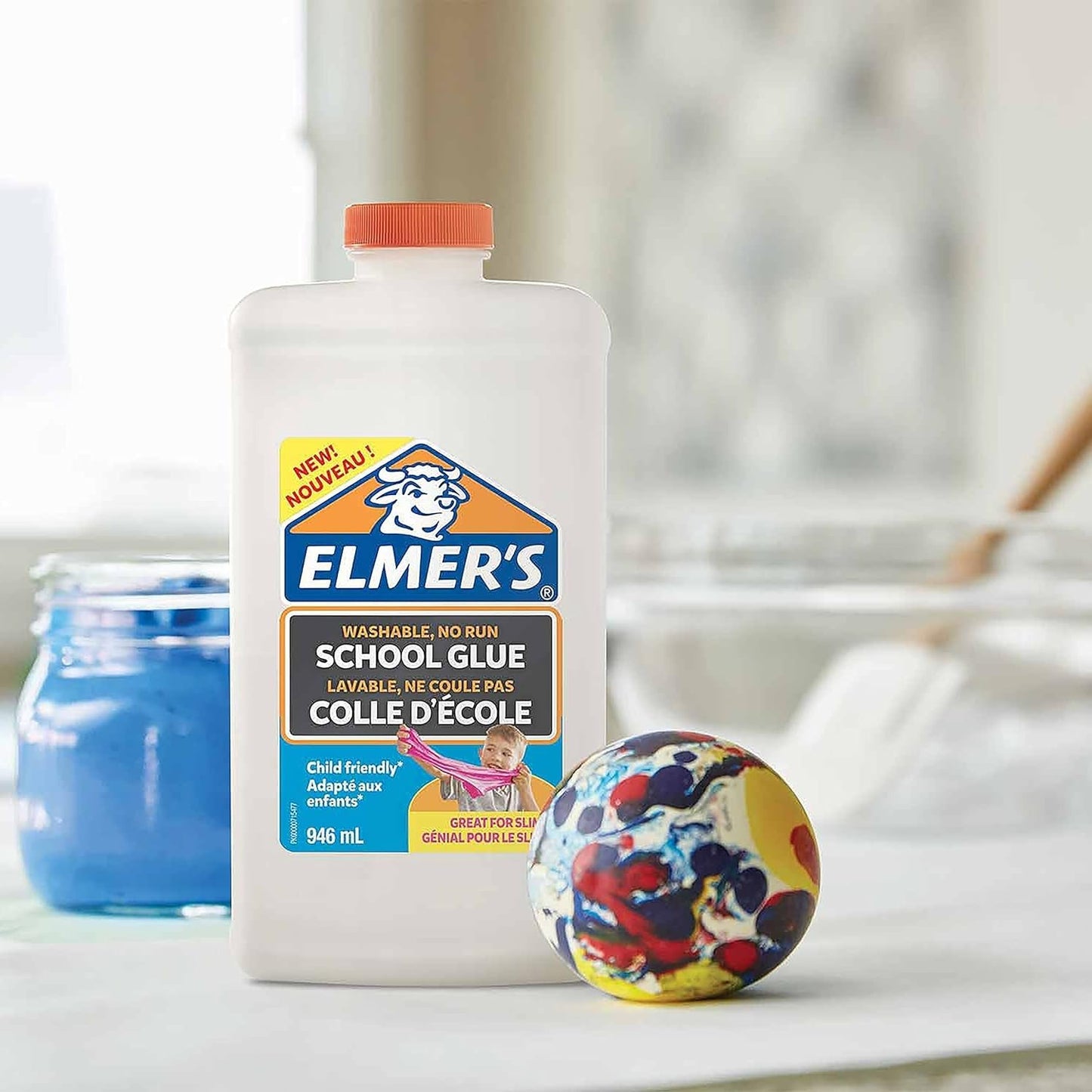 Elmer's White PVA Glue | 946 mL | Washable & Kid Friendly | Great for Making Slime & Crafting 946ml