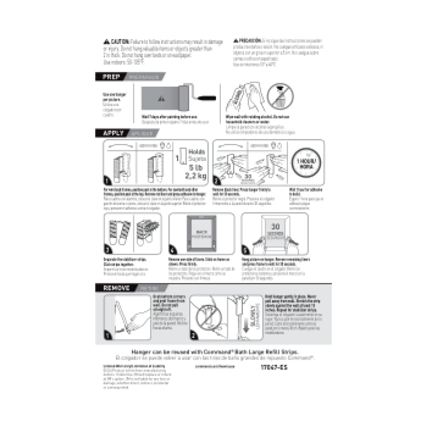 Command Large Universal Frame Hanger, 3-Hangers, 6-Strips, 6-Frame Stabilizer Strips, Decorate Damage