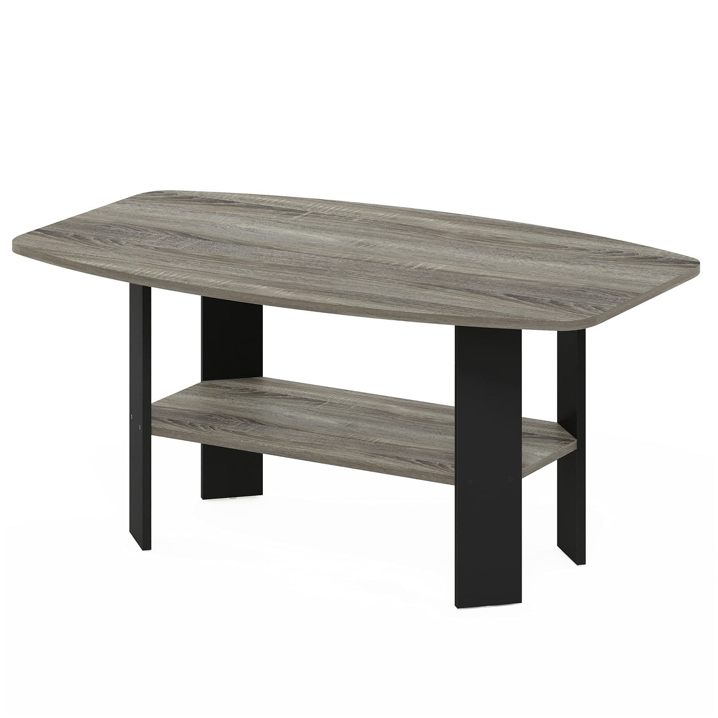 Furinno Simple Design Coffee Table, Side Table, French Oak/Black