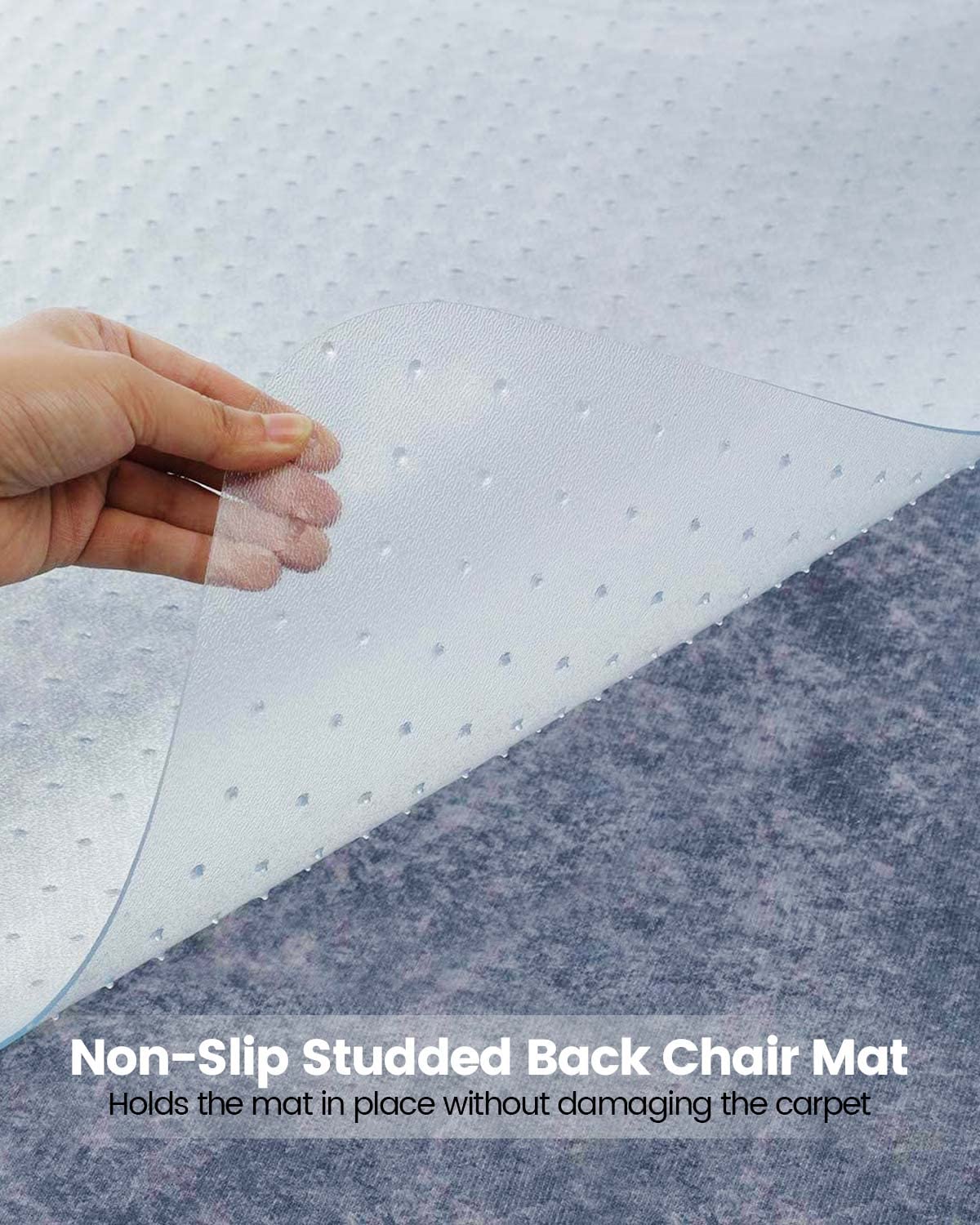 KALAHOL PVC Office Chair Mat for Carpet Floor, 75x120 cm (2.5'x4') Non-slip Carpet Protector Chair Mat, Unrolled Floor Protectors for Chairs, Transparent Clear Chair Floor Protectors 75x120cm (2.5'x4')