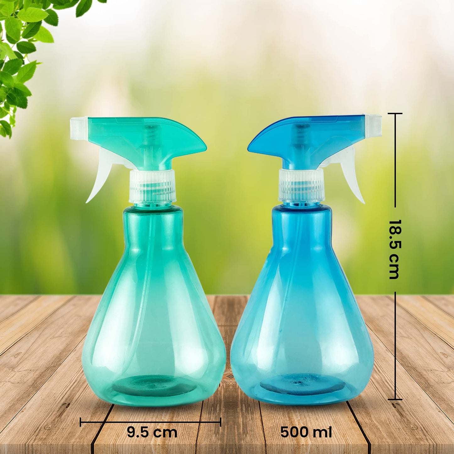 Kmoxi Spray Bottles 2 pcs for Cleaning, empty mist spray bottle Gardening, Hairdressing| 500ml (Blue and Green)