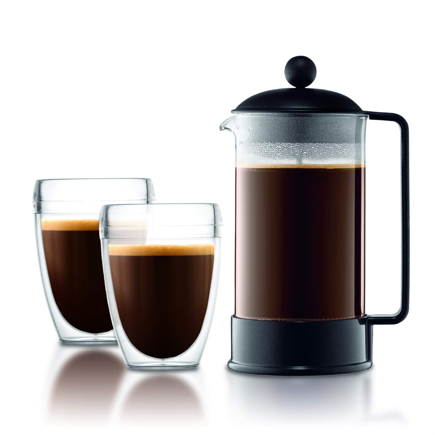 BODUM 1543-01US Brazil 3 Cup French Press Coffee Maker, Black, 0.35 l, 12 oz Single 0.35 L (12 oz)