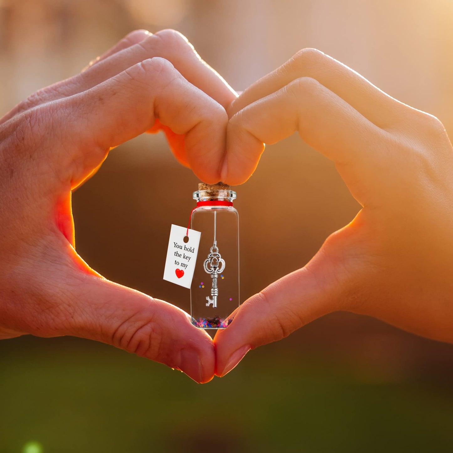 Anniversary present for Him, Her - I Love You Gift for Husband, Wife - Romantic Message in a Bottle - Gifts for Boyfriend, Girlfriend Key in a Bottle