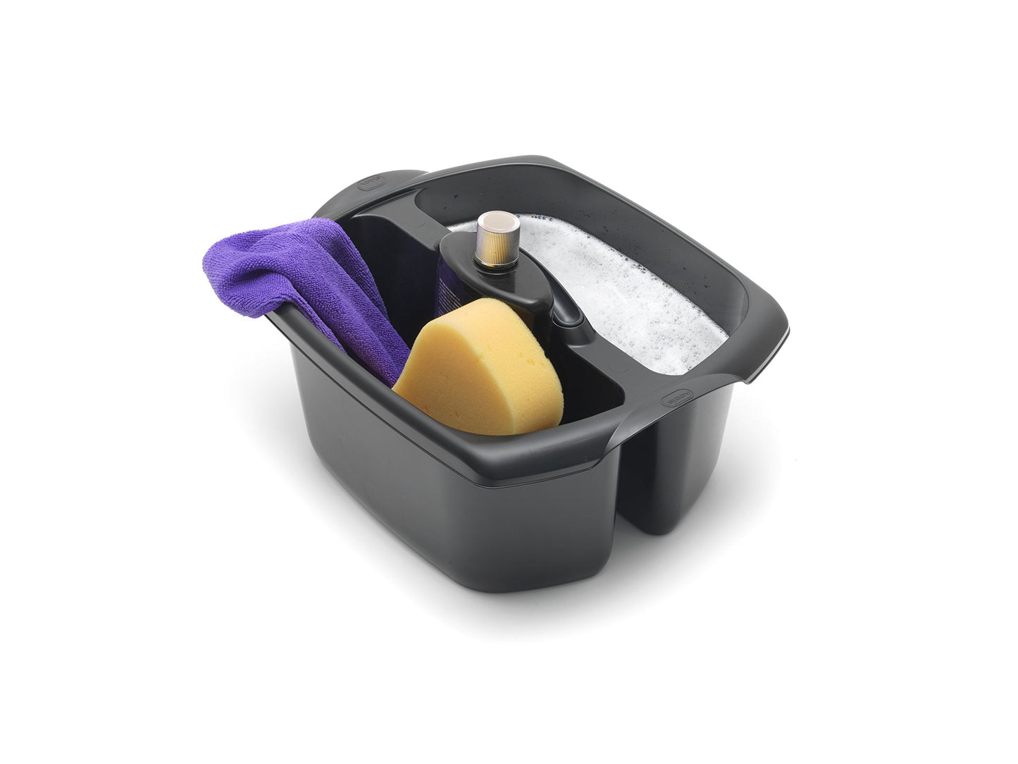 Addis 516932 Utility Cleaning Caddy with Twin Compartment and Handle, Black, 32 x 38.5 x 20 cm