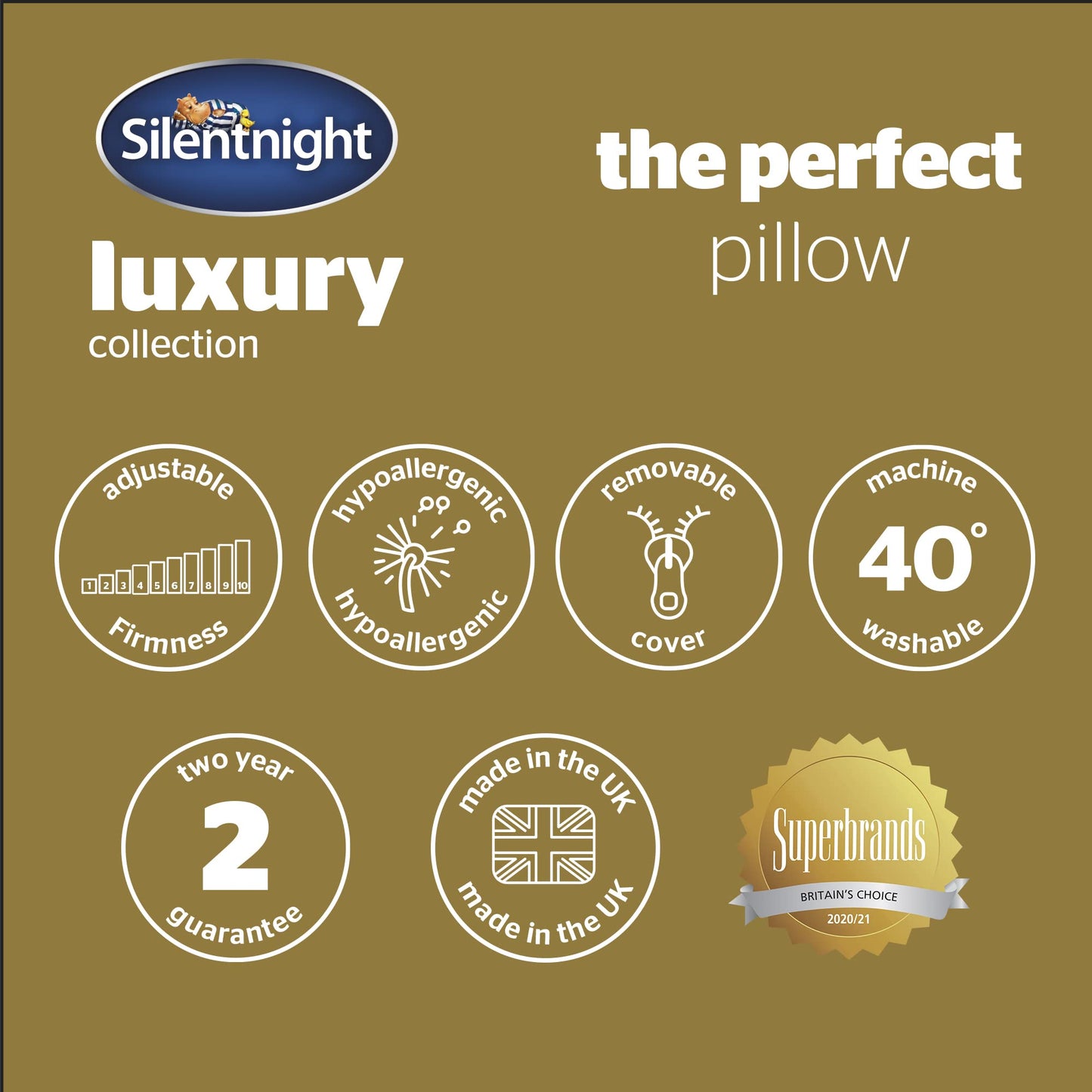 Silentnight Perfect Pillow – Adjustable Height to Suit Back, Front and Side Sleepers with Soft, Medium and Firm Support – Machine Washable and Hypoallergenic Hotel Quality Luxury Bed Pillow Single