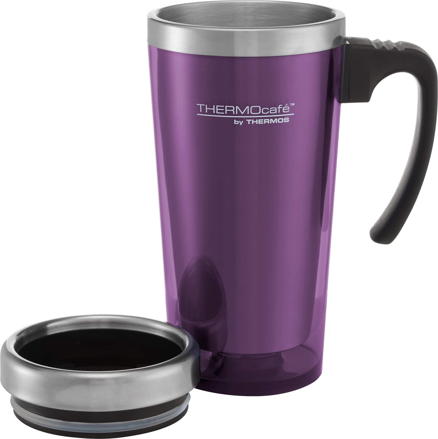 THERMO ThermoCafé Mug Voyage Translucide, Plastique, Violet translucide, 420 ML, 1 Unité (Lot de 1)