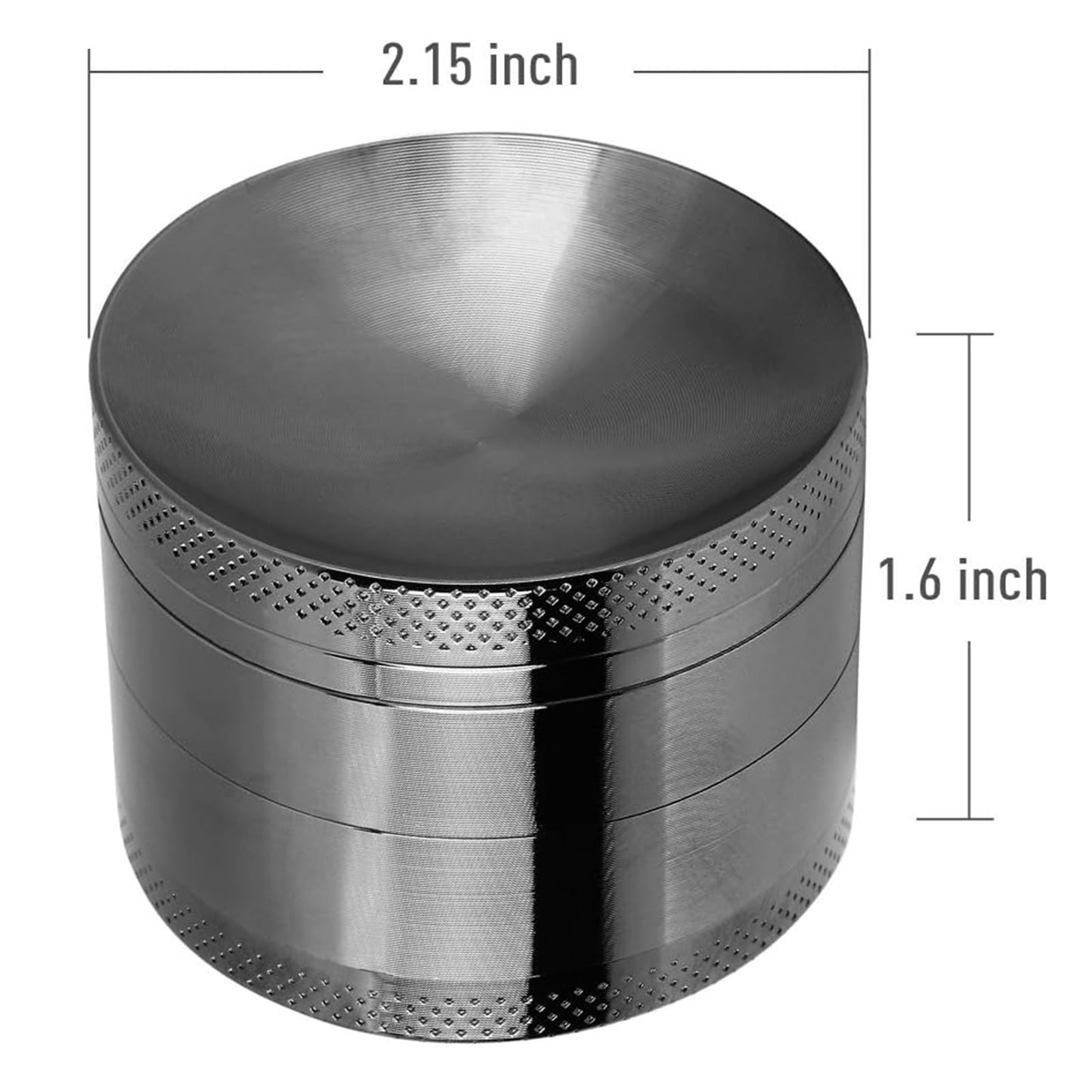 Anpro Herb Grinder Premium Aluminum, Portable Herbal Grinders with Sifter and Magnetic Top for Dry Herb and Spices - 2.15 Inches (55mm) Silver(2.15 Inches)