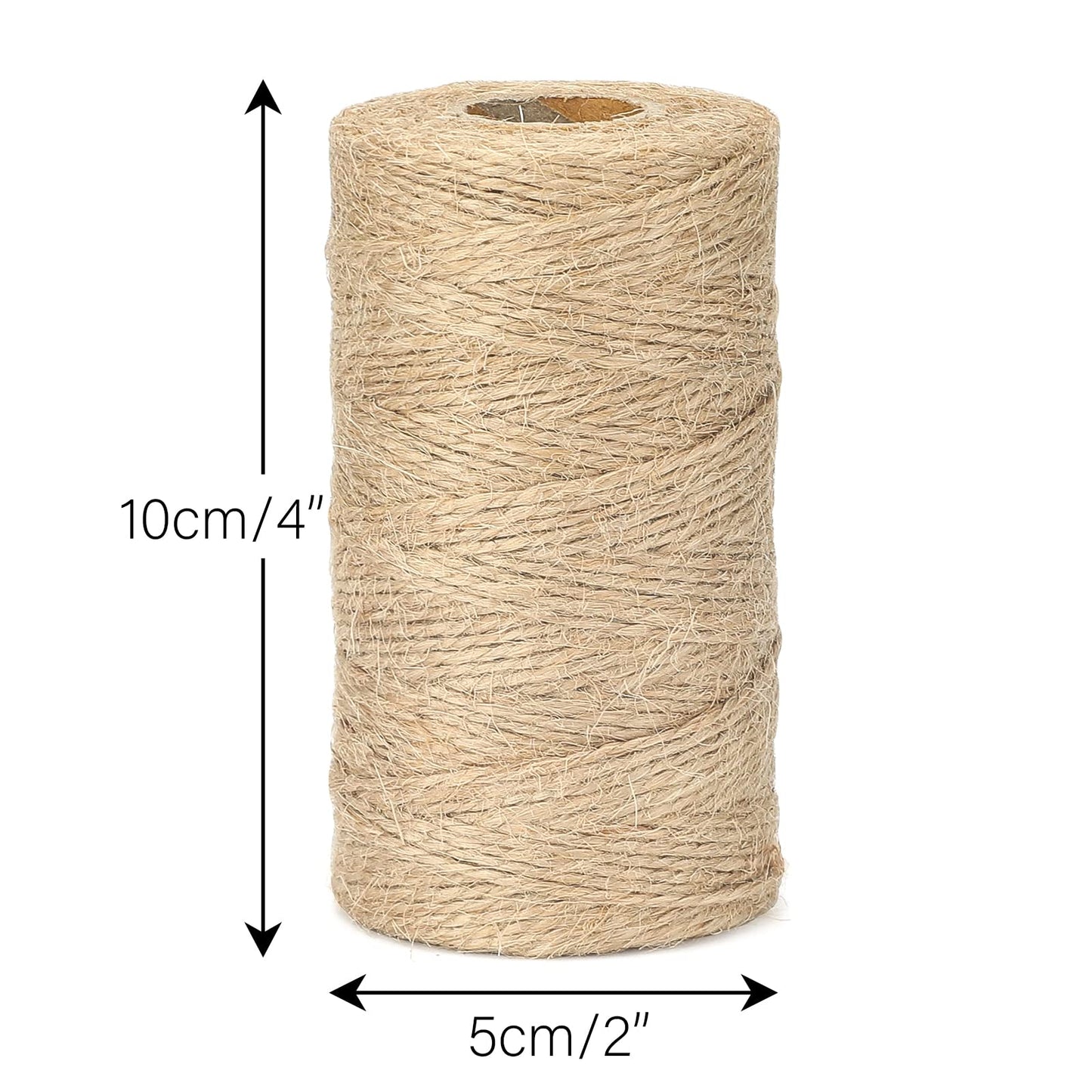 jijAcraft Jute Twine, 328 Feet Garden String, 1.5MM Jute String, 2Ply Natural Garden Twine String, Jute Rope for DIY Arts Crafts, Floristry, Gift Wrapping, Decoration, Bundling, Gardening - Brown 2-Ply 1.5MM 100M