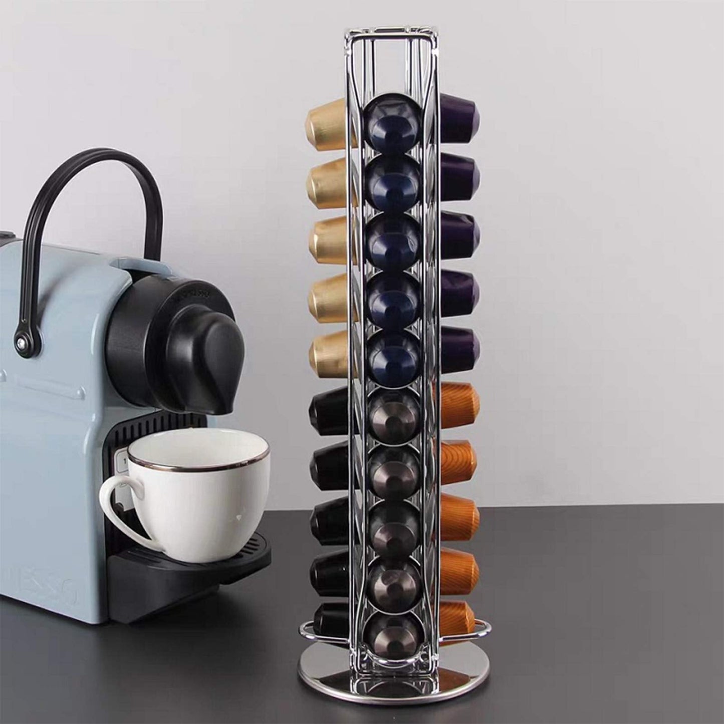 Coffee Pods Holder for Nespresso, Coffee Capsules Holder Stand, Nespresso Coffee Pod Storage Rack for 40 Pcs Capsules (not Included Coffee pods) compatible for Nespresso 40pcs