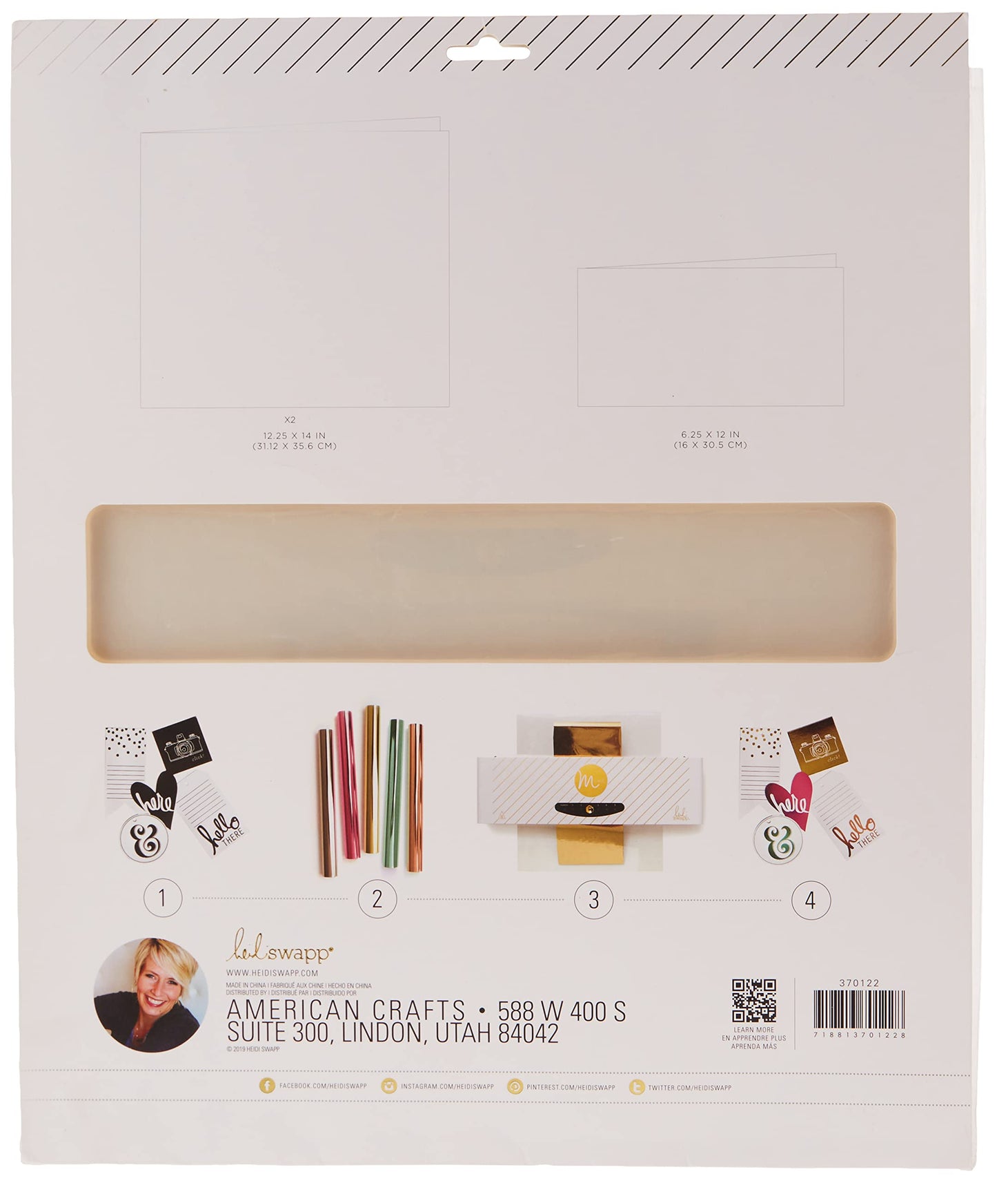 American Crafts Heidi Swapp Accessory Mink-Transfer Folders-6.25 x 12/12.25 x 14 (3 Pieces), Foil Single