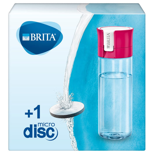 BRITA Water Filter Bottle, reduces chlorine and organic impurities, BPA free, Pink, 600ml