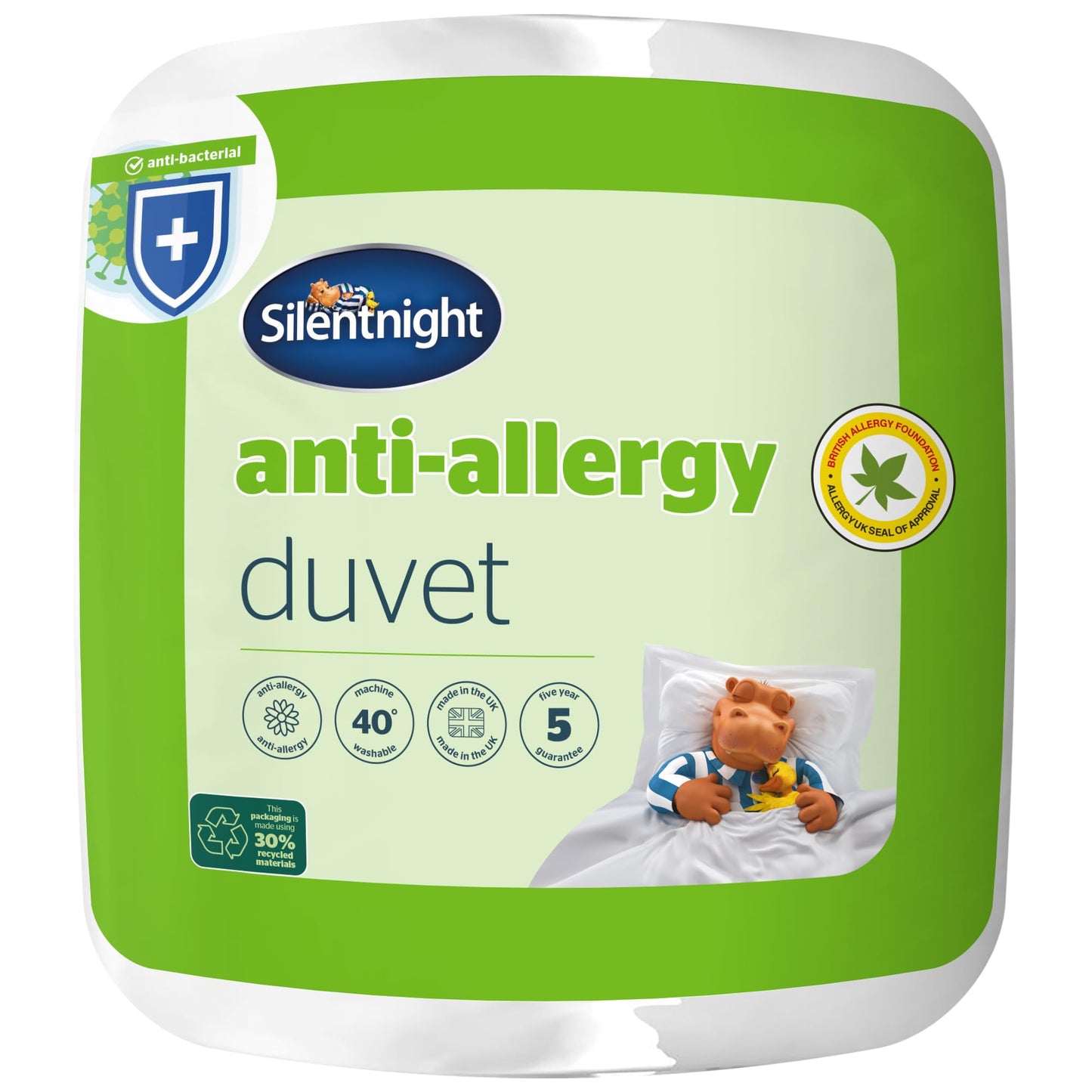 Silentnight Anti Allergy Single Duvet 10.5 Tog - All Year Round Winter Quilt Duvet Anti-Bacterial and Machine Washable - Single Bed