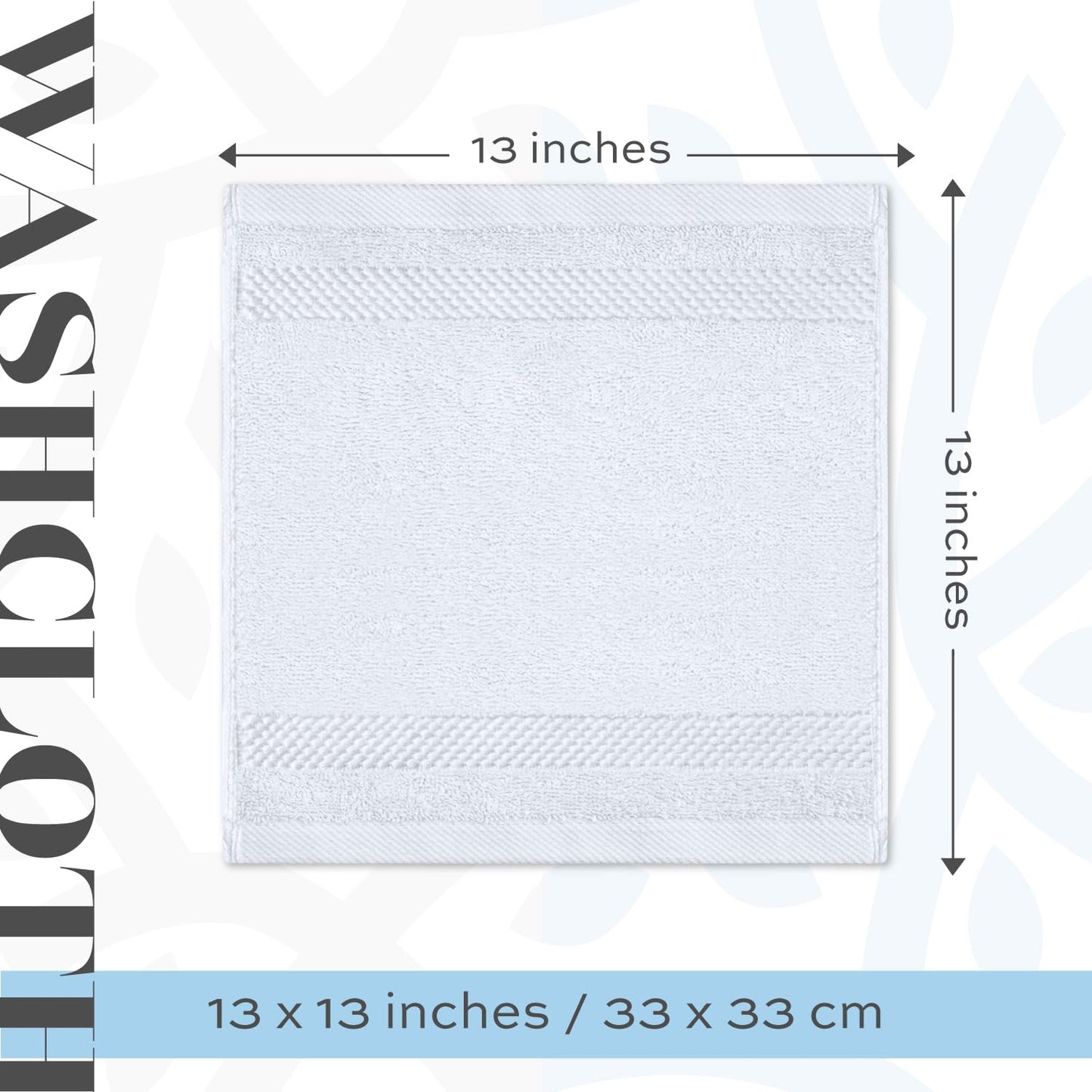 White Classic Luxury Washcloths for Bathroom-Hotel-Spa-Kitchen-Set - Circlet Egyptian Cotton - Highly Absorbent Hotel Quality Face Towels - Bulk Set of 12-33x33 cm (White) 01: White 33 x 33 cm