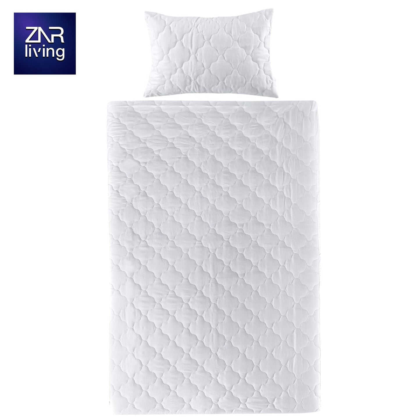 ZNR® Triple Filled Quilted Mattress Protector | King Size Mattress Toppers | 40 CM Extra Deep Skirt | Fitted Sheet Style Bed Cover | Hypoallergenic | Dust Mite Proof | Breathable | Noiseless…