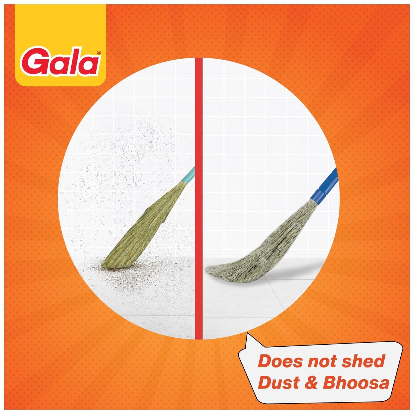 Gala No Dust Floor Broom- (Freedom from New Broom Dust- Bhusa) (Pack of 1) 1 Count (Pack of 1)