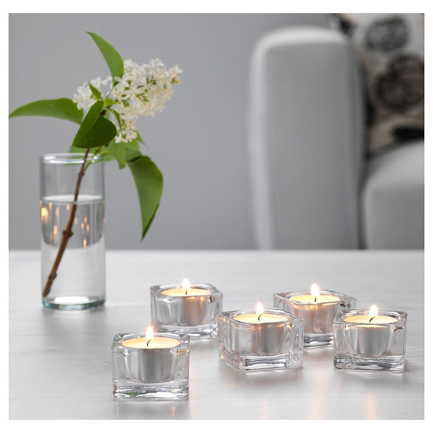 Ikea Glasig Tealight Holder, Clear Glass, 5x5 Centimeter 5 Pack 1