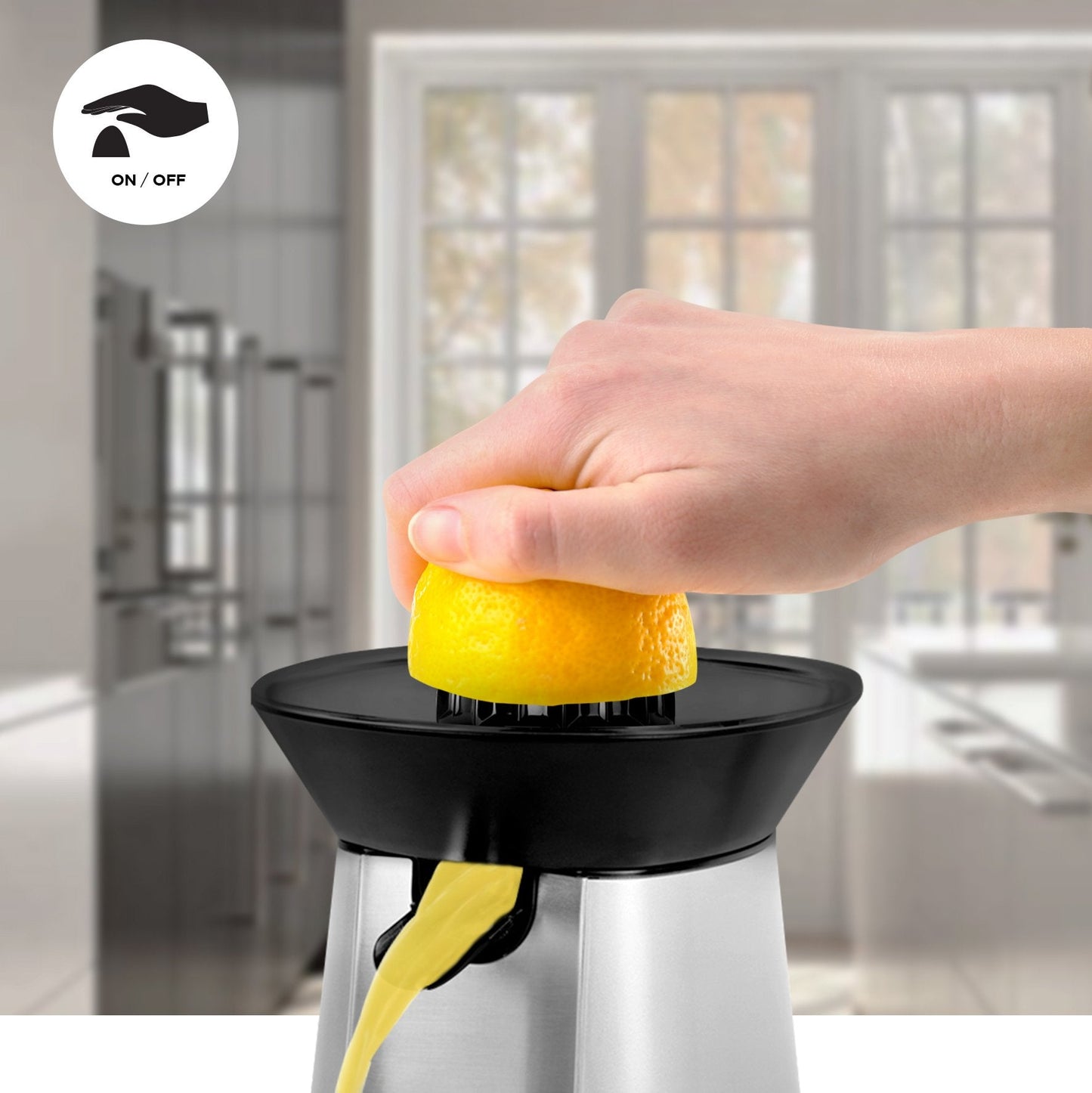 Duronic Electric Citrus Juicer JE6SR Fruit Juice Press Extractor 100W Motor Silver and Stainless-Steel 2 Cone Oranges Lemons Squeezer Machine JE6SR 100 Watt