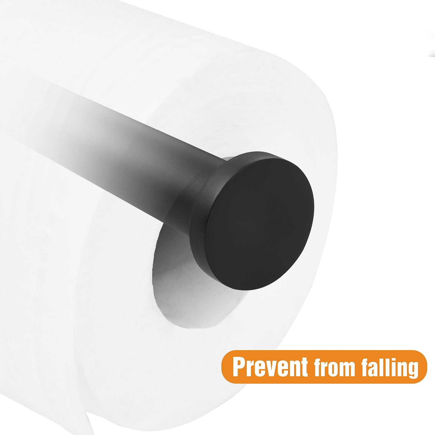 HITSLAM Matte Black Toilet Roll Holder Self Adhesive 304 Stainless Steel Stick on Toilet Paper Holder for Bathroom