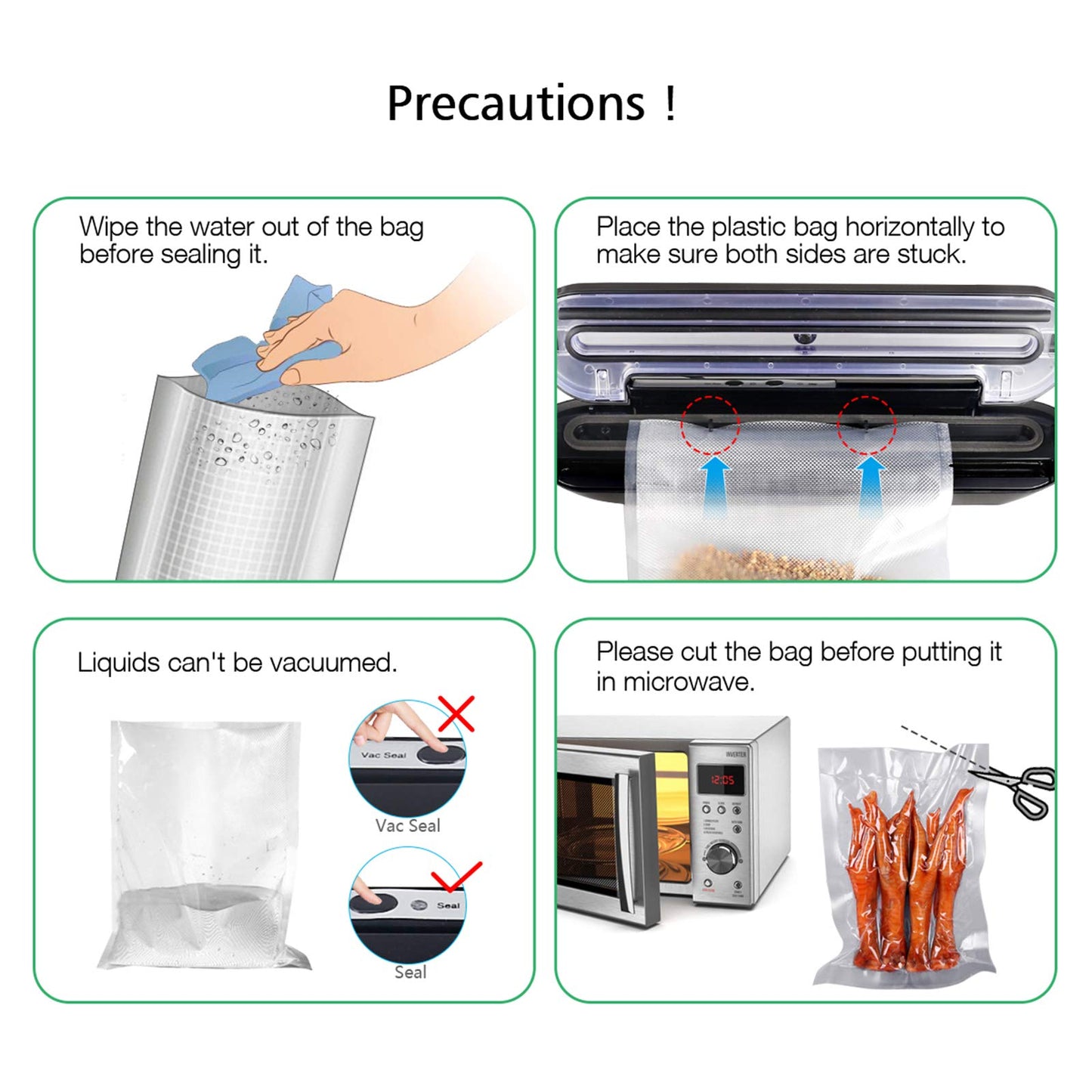 Vacuum Sealer, Homeasy Food Vacuum Sealer Machine One-Touch Sealing for Dry Food Vacuum Sealing Machine with 10Pcs BPA-Free Seal Bags (Black) Black