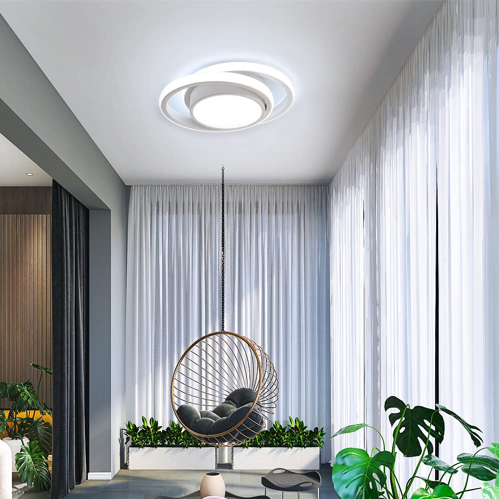 Comely LED Ceiling Lights, 32W 2350LM Lighting Fixture, Dia 28cm Round Modern Design Ceiling Lighting for Hallway Balcony Bedroom Corridor, Cold White 6500K Cold White Light 6500k