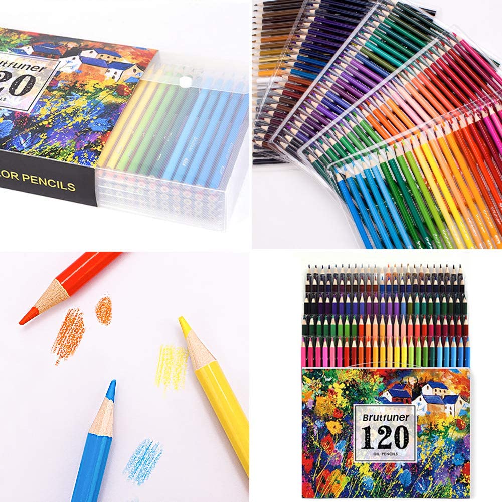 Adult Coloring Book 120 Colour Pencil Set for Artists, Kids, Sketchers, Students Drawing with 4 Colouring Books Gift 120 Colours