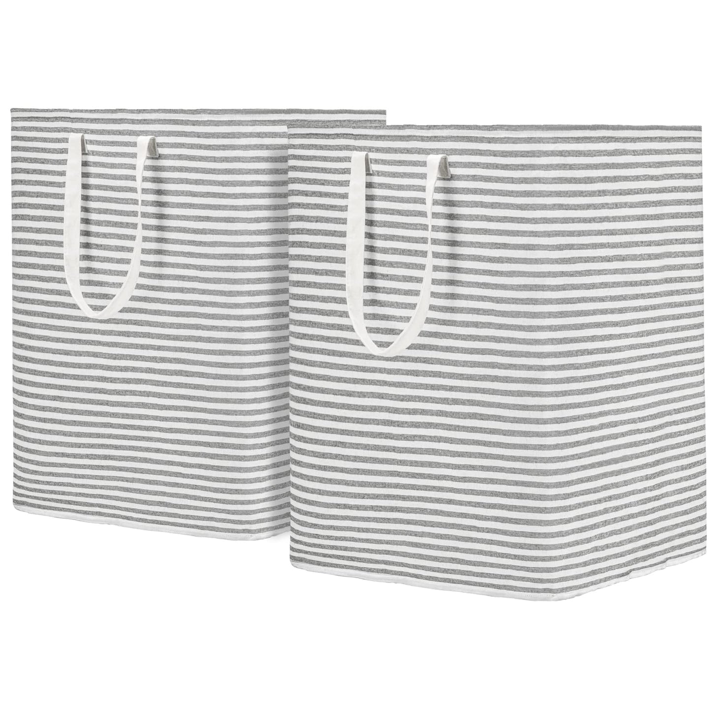 DOKEHOM 120L [2 Pack] Freestanding Laundry Hamper with Handle, Collapsible Extra Large Cotton Storage Basket for Clothes (Grey) Grey 2x120L