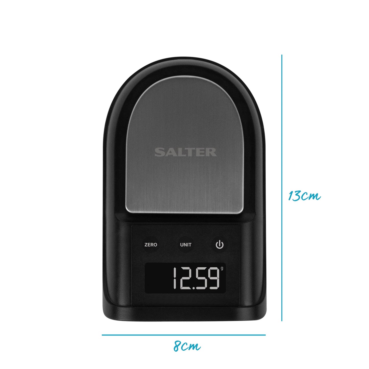 Salter 1360 BKDR Mini Digital Kitchen Scale - Precision 0.01g Increments, Electronic Baking Scale, 300g Capacity, Compact, Portable, Weigh Food & Yeast, Delicate Jewellery, Spices, Coins, Easy Read Pocket Digital Precision Scale