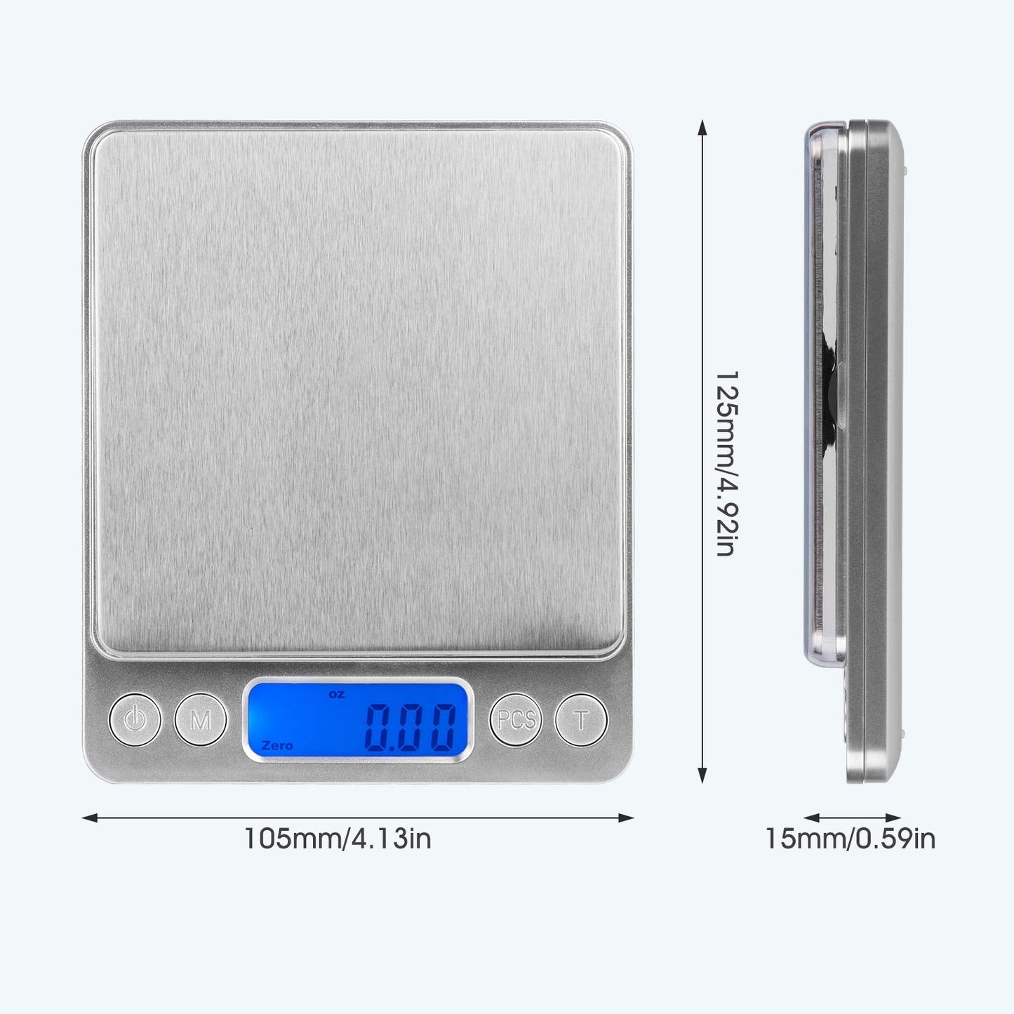 Mini Kitchen Scales,Mafiti Mini Food Scales 3000g x 0.1g/0.01oz with LCD Display Stainless Steel Platform for Coffee Food Cooking Baking Weight Postal Parel (Battery no Include) Sliver