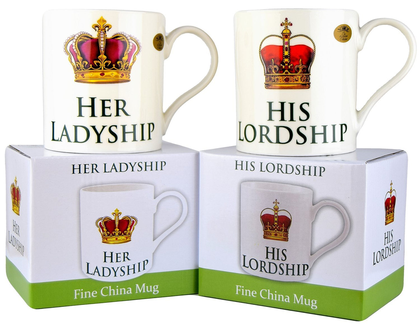 The Leonardo Collection His Lordship & Her Ladyship Fine China Set of 2 Mugs in Individual Gift Boxes