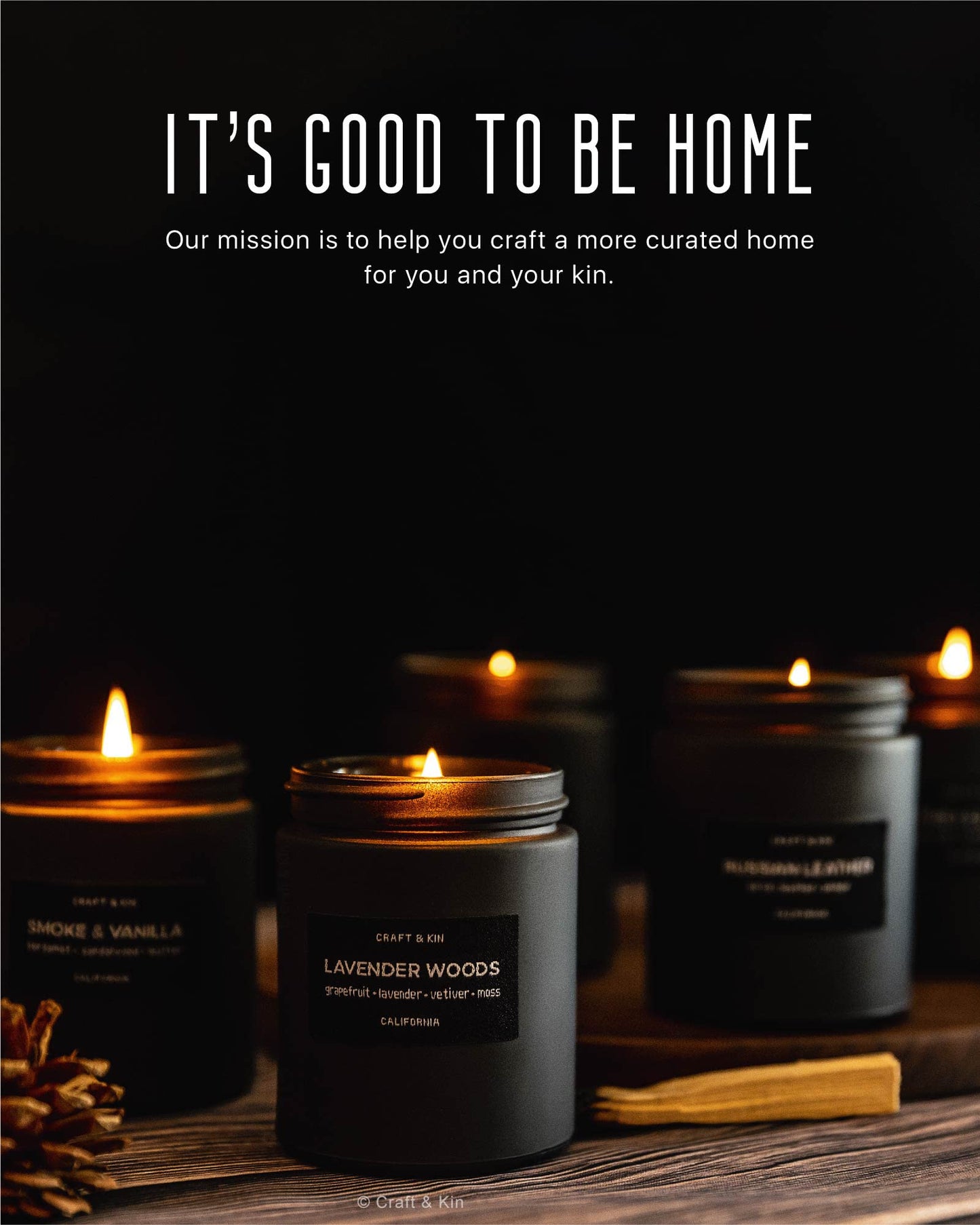 Scented Candles for Men | Smoke and Vanilla Candle for Men | Soy Candles, Long Lasting Candles, Home Decor | Masculine Candle, Wood Wicked Candles, Valentines Candles | Vanilla Candle in Black Jar Smoke & Vanilla