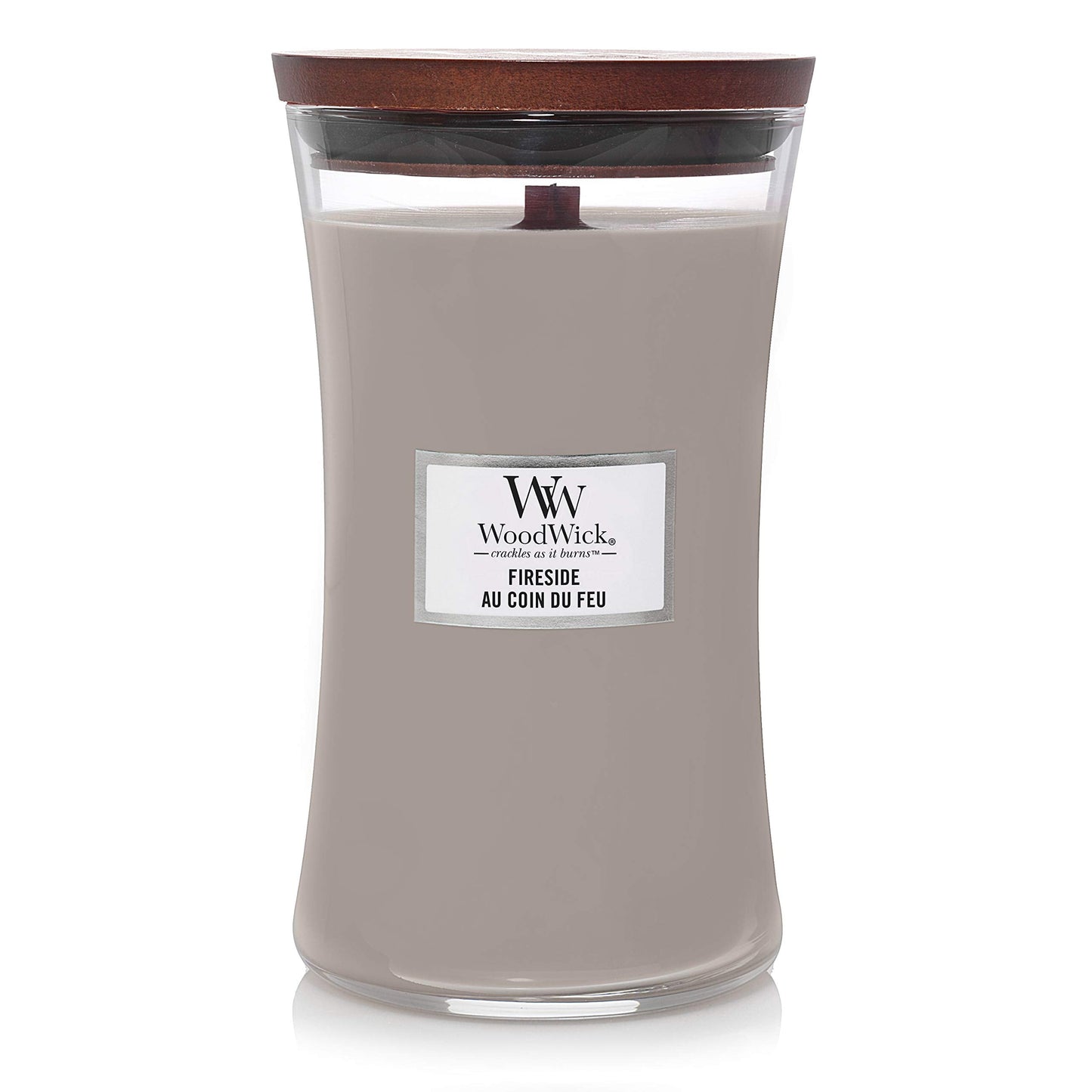 Woodwick Large Hourglass Scented Candle | Fireside | with Crackling Wick | Burn Time: Up to 130 Hours, Fireside