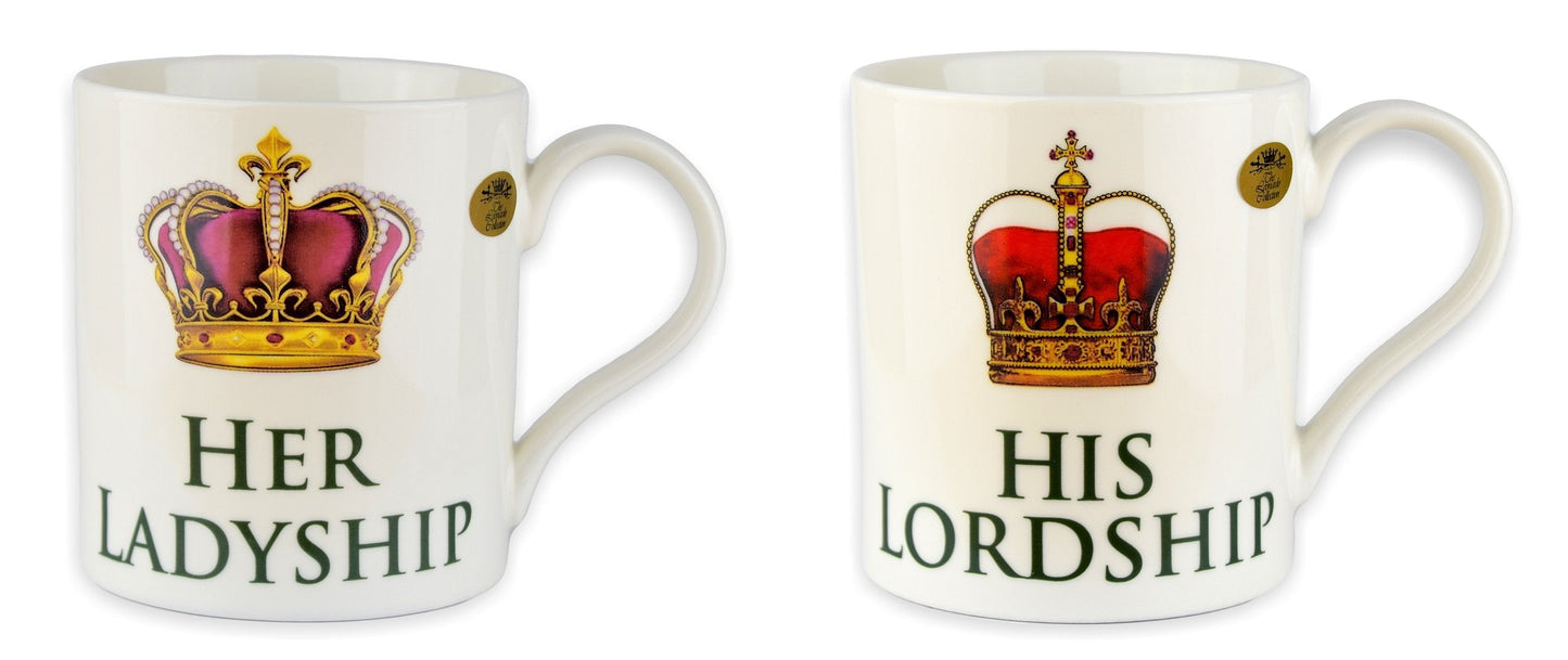 The Leonardo Collection His Lordship & Her Ladyship Fine China Set of 2 Mugs in Individual Gift Boxes