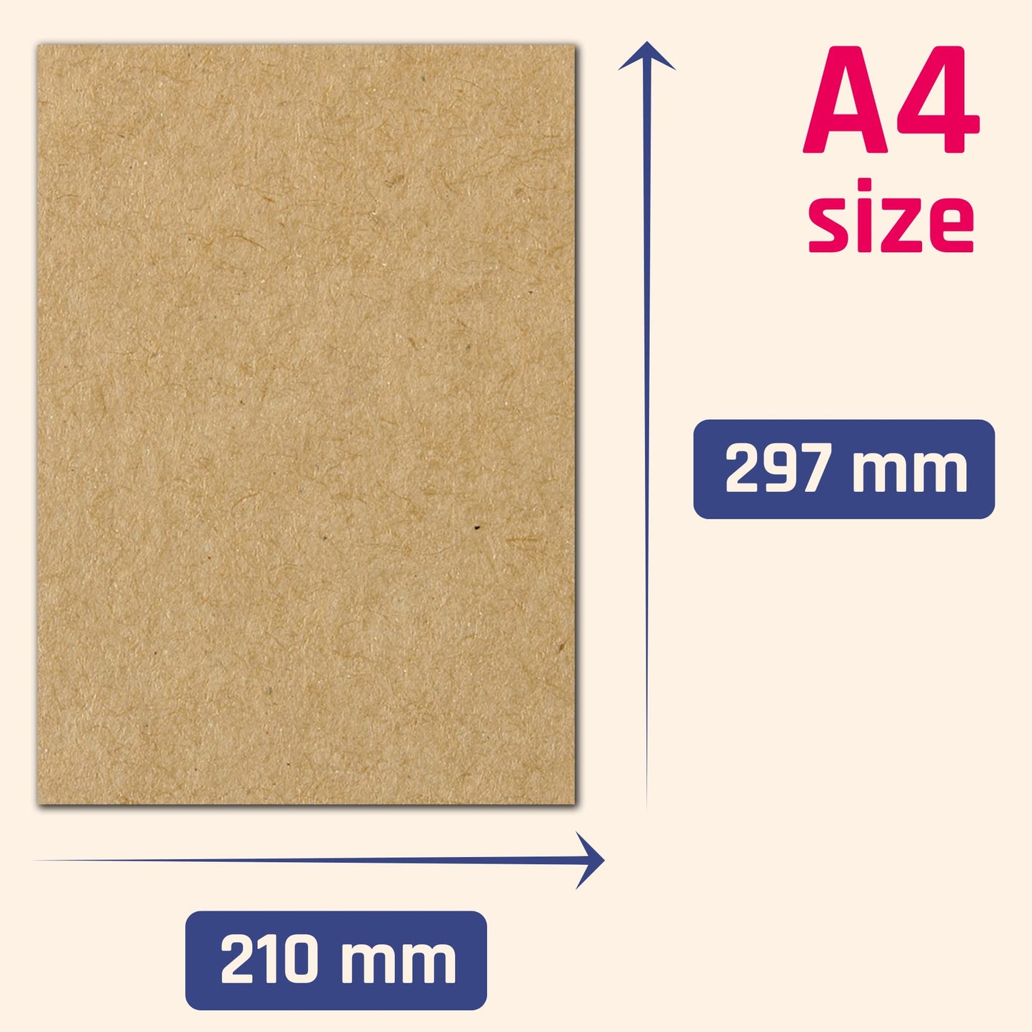 50 Sheets, Brown Kraft Paper Card A4 - 200gsm A4 (50 Sheets)